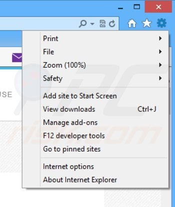 Verwijder de tinywallet advertenties uit Internet Explorer stap 1