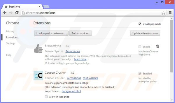 Verwijder de Video Dimmer advertenties uit Google Chrome stap 2
