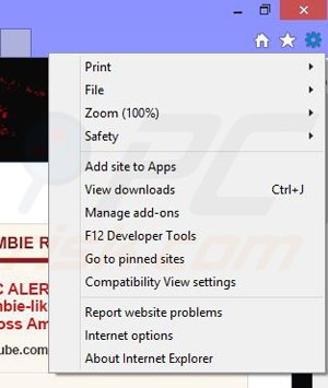 Verwijder de Zombie Invasion advertenties uit Internet Explorer stap 1