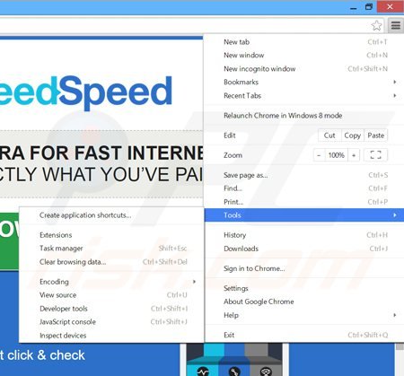 Verwijder de IneedSpeed advertenties uit Google Chrome stap 1