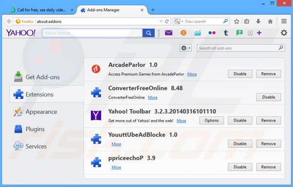 Verwijder aan KNCTR gerelateerde adware uit Mozilla Firefox stap 2