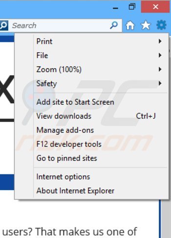 Verwijder de MySafeProxy advertenties uit Internet Explorer stap 1