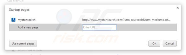 Verwijder mystartsearch.com als startpagina in Google Chrome