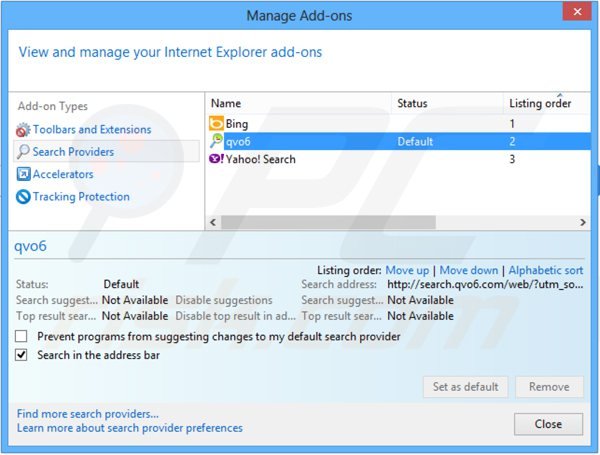Verwijder mystartsearch.com als standaard zoekmachine in Internet Explorer 