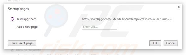 Verwijder searchpge.com als startpagina in Google Chrome