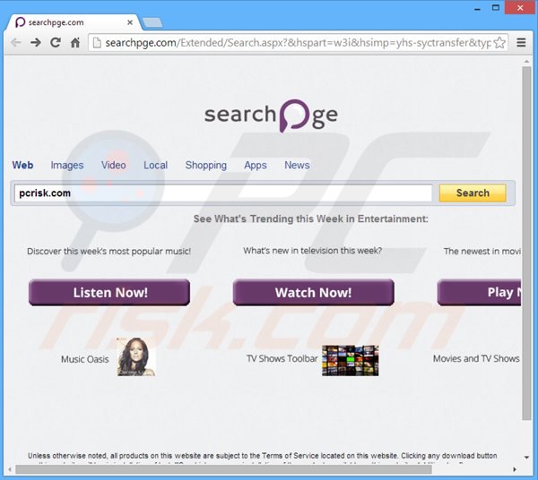 searchpge.com browser hijacker