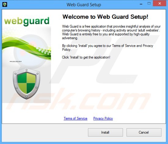 Web Guard adware installatie configuratie