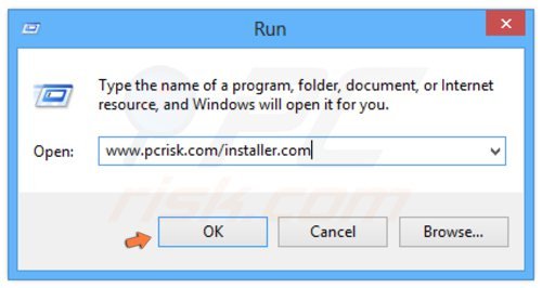 Windows 8 downloading installer using Run command