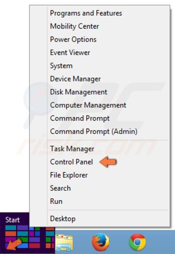 Het gastaccount aanzetten in Windows 8 stap 1 - toegang tot het Controle Paneel