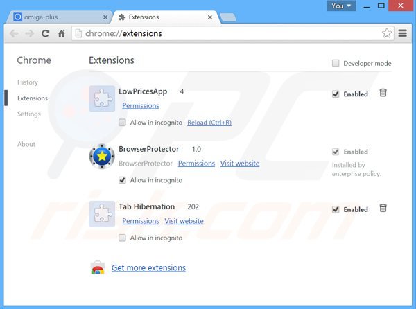 Verwijder de apptou advertenties uit Google Chrome stap 2
