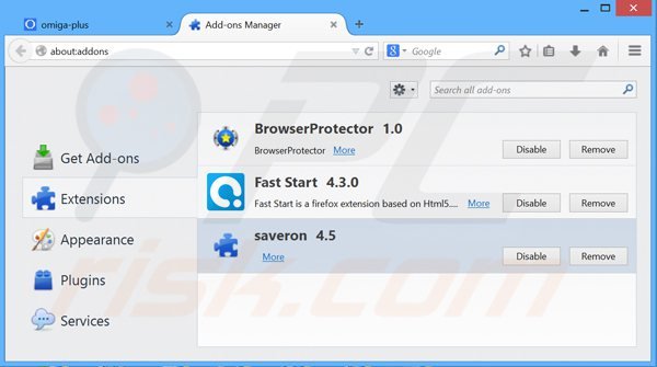 Verwijder de apptou advertenties uit Mozilla Firefox stap 2