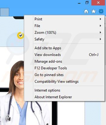 Verwijder de Health Alert advertenties uit Internet Explorer stap 1