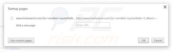 Verwijder hoistsearch.com als startpagina in Google Chrome