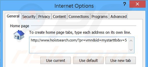 Verwijder hoistsearch.com als startpagina in Internet Explorer