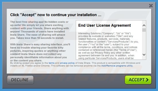 insta share adware installer