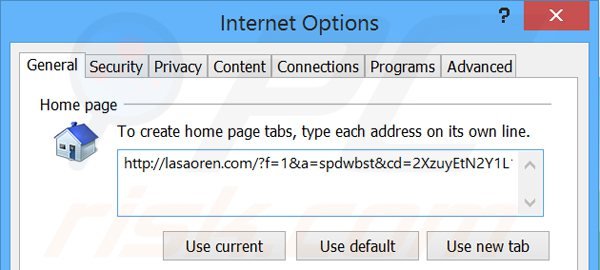 Verwijder lasaoren.com als startpagina in Internet Explorer