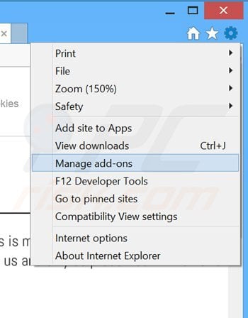 Verwijder de offersbycontext advertenties uit Internet Explorer stap 1