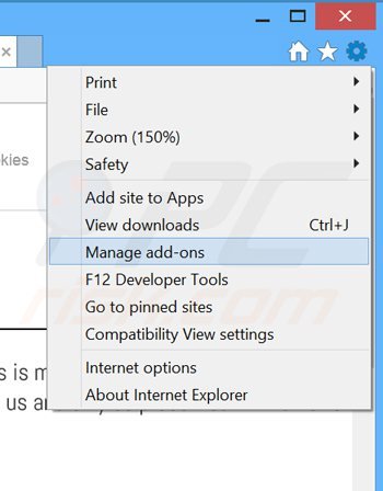 Verwijder de offersbycontext advertenties uit Internet Explorer stap 1