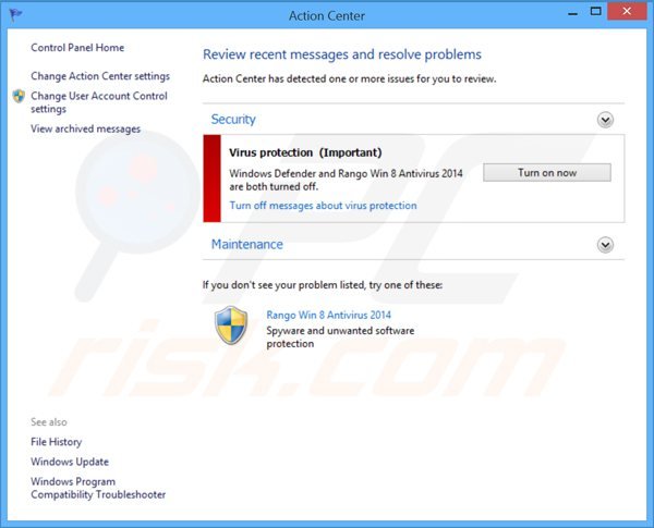 rango win8 antivirus 2014 vals actiecentrum