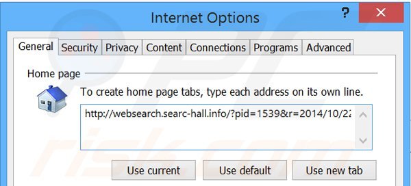 Verwijder websearch.searc-hall.info als startpagina in Internet Explorer