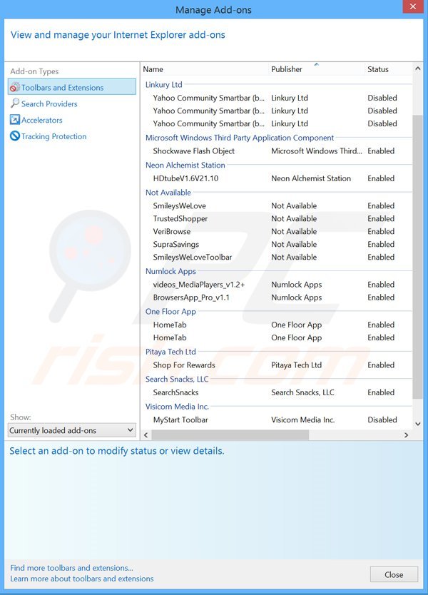 Verwijder aan search.conduit.com gerelateerde Internet Explorer extensies