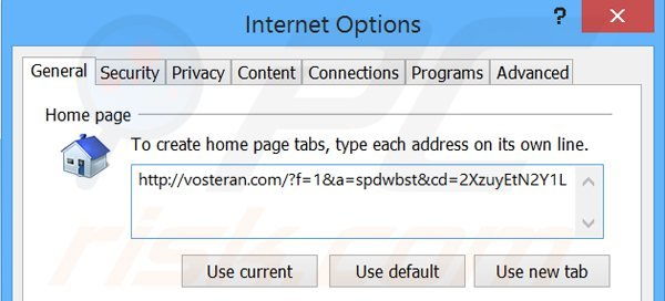 Verwijder vosteran.com als startpagina in Internet Explorer