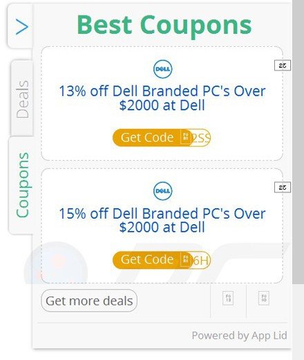 app lid adware genereert coupon advertenties