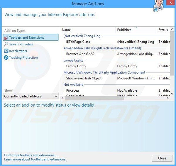 Verwijder de Coupon Alert advertenties uit Internet Explorer stap 2