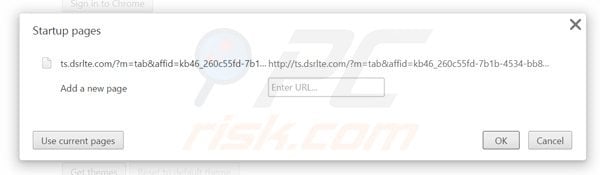 Verwijder rts.dsrlte.com als startpagina in Google Chrome