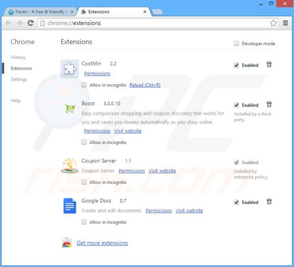 Verwijder aan showpass smartbar gerelateerde Google Chrome extensies