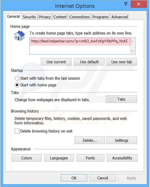 Verwijder de showpass smartbar als Internet Explorer startpagina