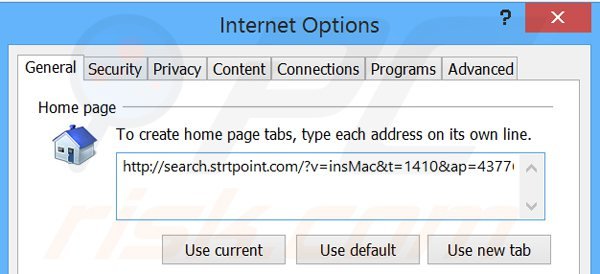 Verwijder search.strtpoint.com als startpagina in Internet Explorer