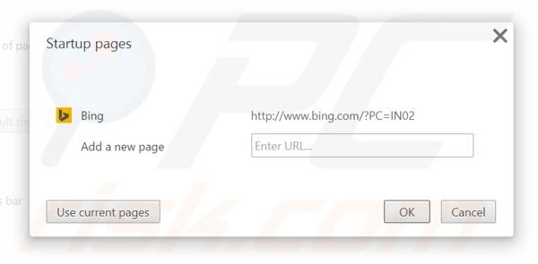 Verwijder BingProtect als startpagina in Google Chrome