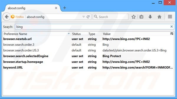 Verwijder BingProtect als standaard zoekmachine in Mozilla Firefox