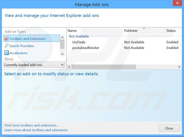 Verwijder de BetterDeals advertenties uit Internet Explorer stap 2