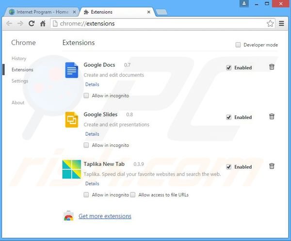 Verwijder de BrowserSupport advertenties uit Google Chrome stap 2