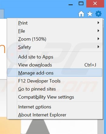 Verwijder de Com Notification advertenties uit Internet Explorer stap 1