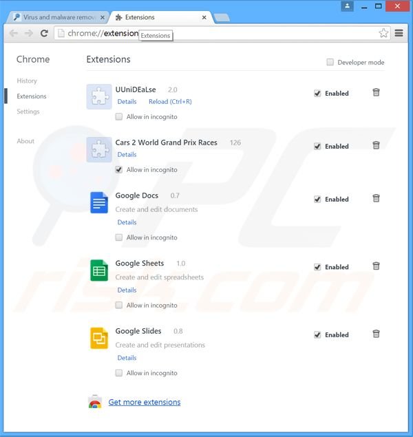 Verwijder de Eppink advertenties uit Google Chrome stap 2