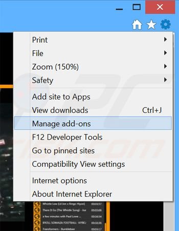 Verwijder de MixVideoPlayer advertenties uit Internet Explorer stap 1