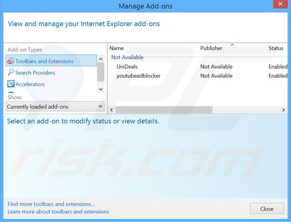 Verwijder de MyRadioPlayer advertenties uit Internet Explorer stap 2
