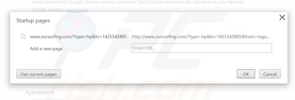 Verwijder oursurfing.com als startpagina in Google Chrome