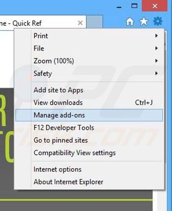 Verwijder de Quick Ref advertenties uit Internet Explorer stap 1