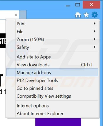 Verwijder de SaveNewaAppz advertenties uit Internet Explorer stap 1