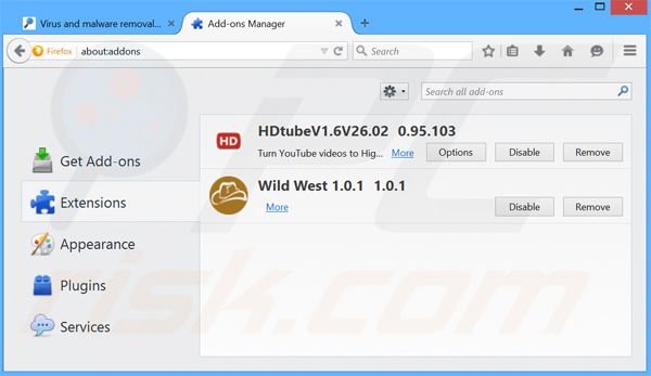 Verwijder de searchpagefix.com advertenties uit Mozilla Firefox stap 2
