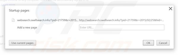 Verwijder websearch.swellsearch.info als startpagina in Google Chrome