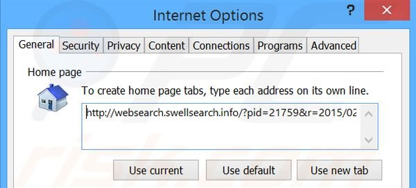 Verwijder websearch.swellsearch.info als startpagina in Internet Explorer