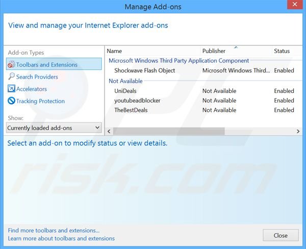 Verwijder de System Notifier advertenties uit Internet Explorer stap 2