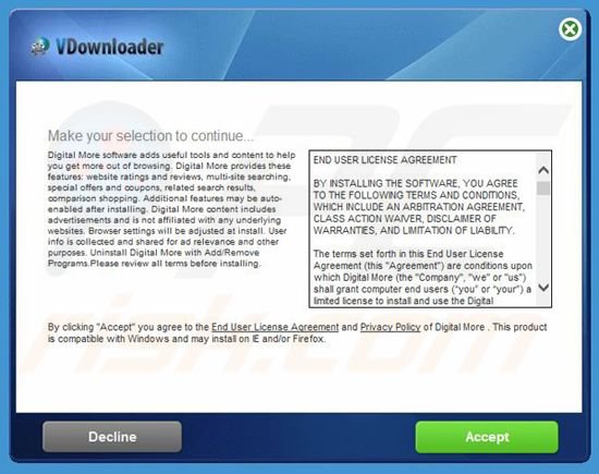 Digital More adware installer
