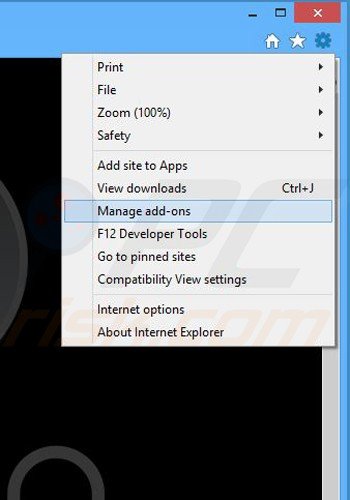 Verwijder aan ebon browser gerelateerde plugins uit Internet Explorer stap 1