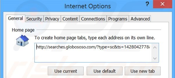 Verwijder searches.globososo.com als startpagina in Internet Explorer